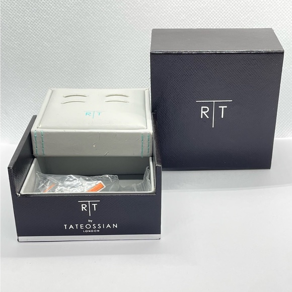 R|T by Robert Tateossian Cufflinks. Python Brown & Orange stainless Steel - NIB - Picture 16 of 16